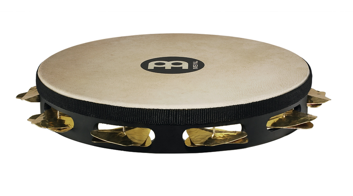 Tambourin En Bois Latin Percussion CP390 10 Pouces - Double Rangée De Cymbalettes, Sans Peau, Poignée Ergonomique