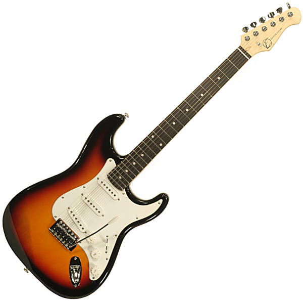 Guitare Electrique Strato pour Gaucher 2 Coloris ~ Avec Vibrato Et Câble Sunburst 